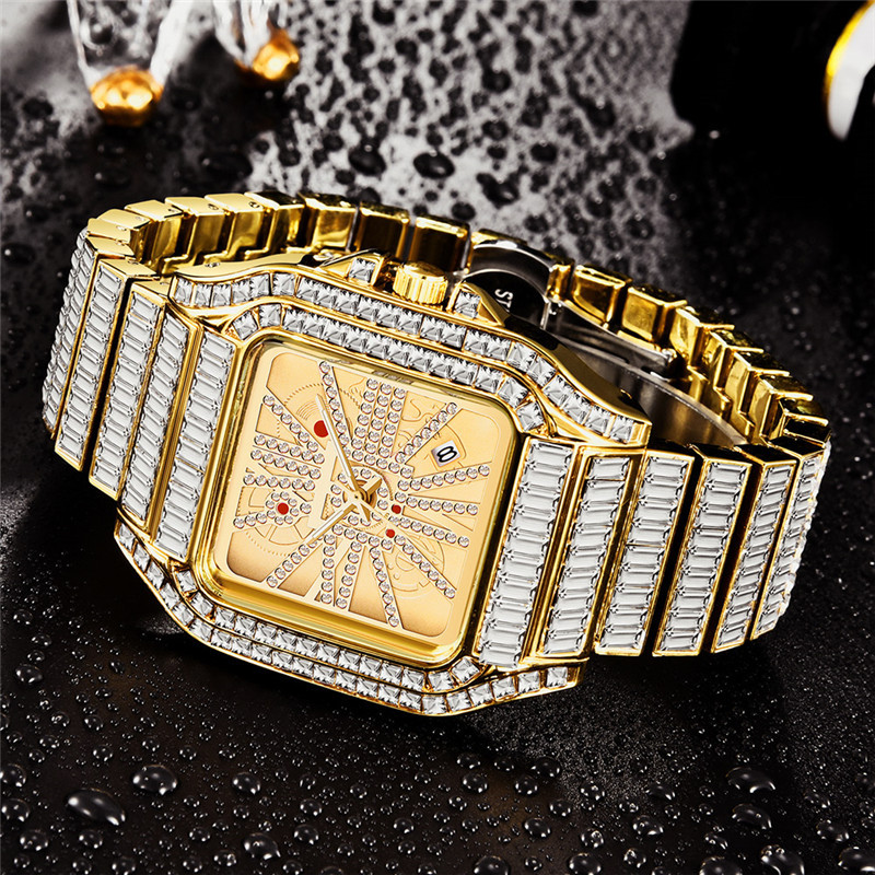 Hip Hop Full Diamond Men's Quartz Watch with Large Dial - Luxury Timepiece - Image 2