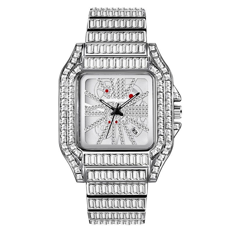 Hip Hop Full Diamond Men's Quartz Watch with Large Dial - Luxury Timepiece - Image 4