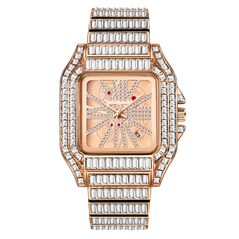 Hip Hop Full Diamond Men's Quartz Watch with Large Dial - Luxury Timepiece - Image 5