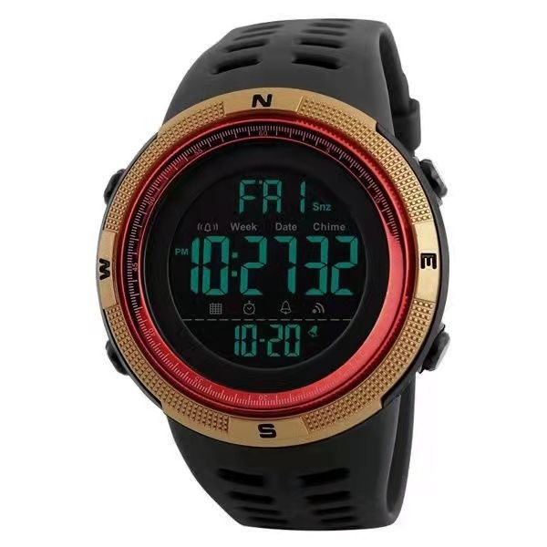 Sporty Night Light Electronic Watch with Dominant Large Dial for Timely Precision