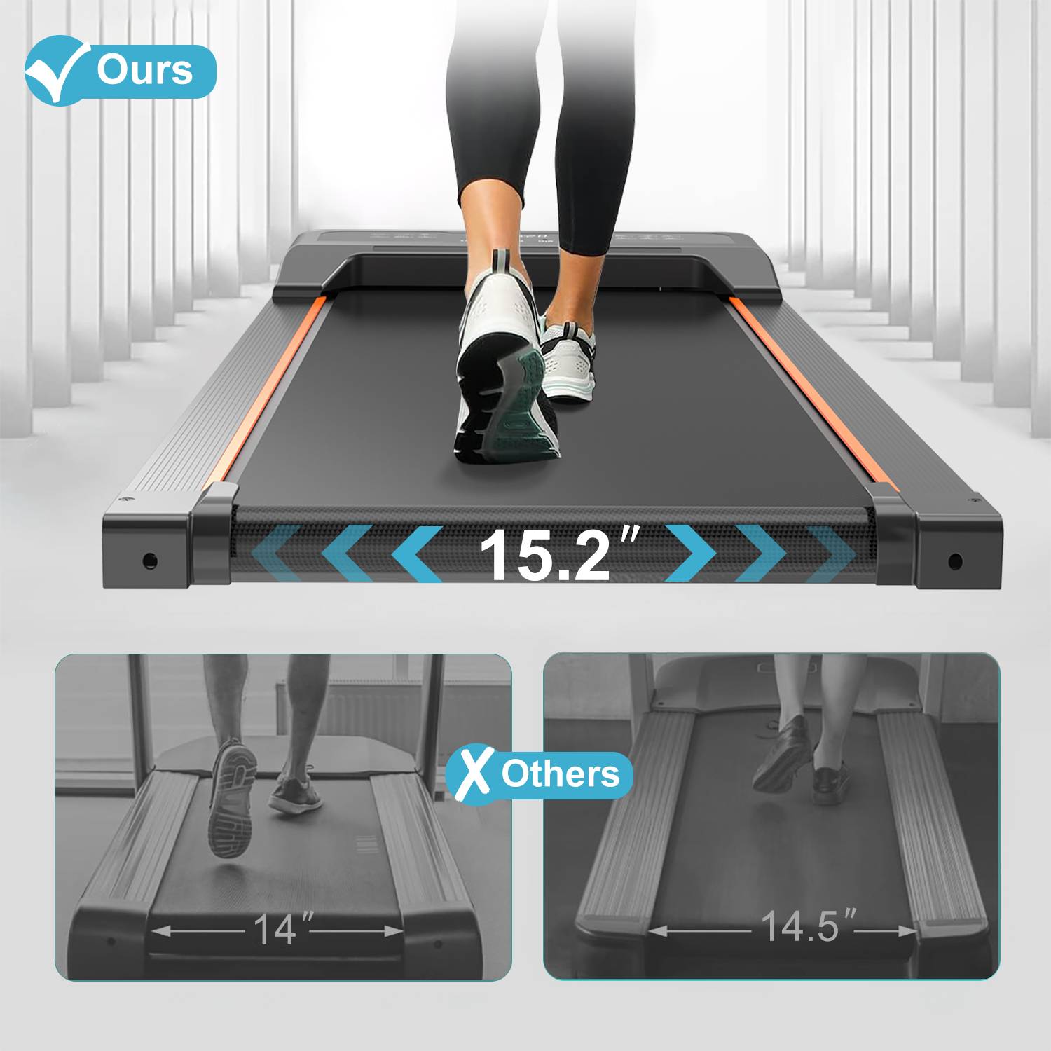 Portable Under Desk Walking Pad Treadmill with LED Display & Remote Control - Image 4