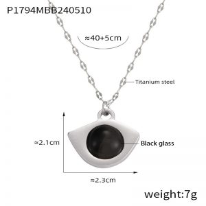 Vintage Natural Tiger Eye Stone Necklace - Stylish Fish Mouth Design Pendant Clavicle Chain Women's Jewelry