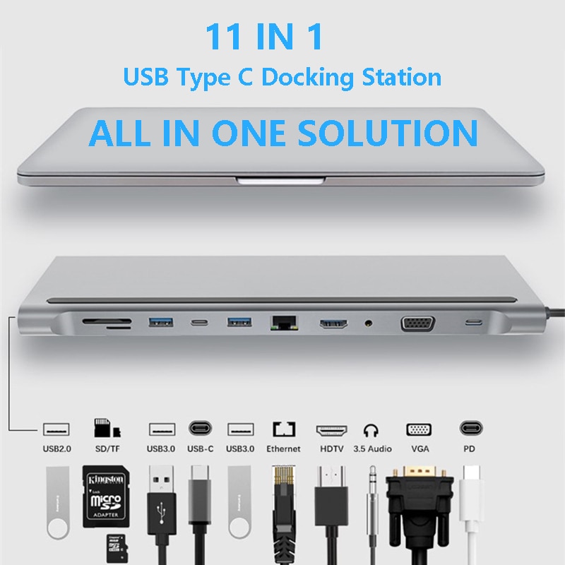 Versatile Hub Laptop Expansion Dock for Enhanced Connectivity - Image 2