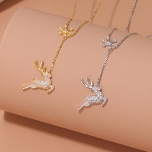 Deer Necklace for Women - Sterling Silver Light Luxury with Unique Advanced Design
