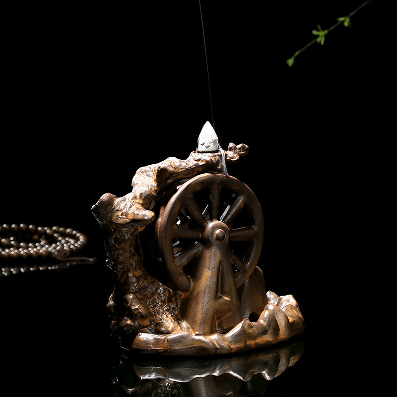 Elegant Ceramic Flow Smoke Backflow Incense Burner for Indoor Aromatherapy - Creative Sandalwood Incense Ornaments by Shui Mu Nianhua - Image 3