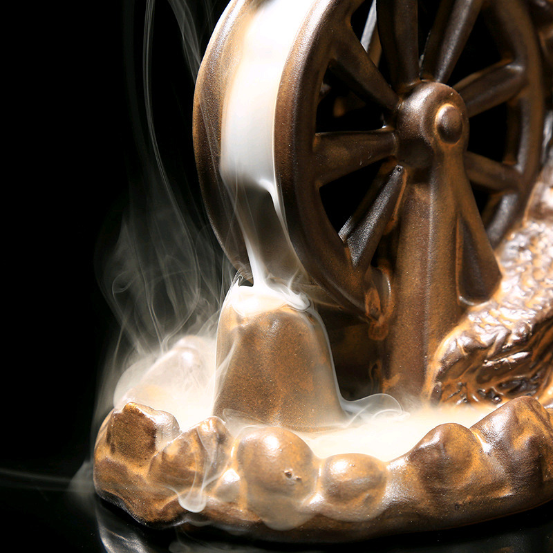 Elegant Ceramic Flow Smoke Backflow Incense Burner for Indoor Aromatherapy - Creative Sandalwood Incense Ornaments by Shui Mu Nianhua - Image 5