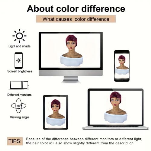 Burgundy Short Elf Haircut Wig for Ladies - Non-Toxic Human Hair, Versatile Style - Image 6