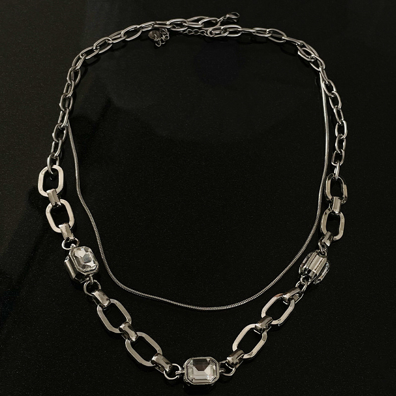 Elegant Square Diamond Necklace for Women - European & American Design - Image 4