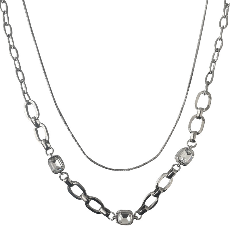 Elegant Square Diamond Necklace for Women - European & American Design - Image 5