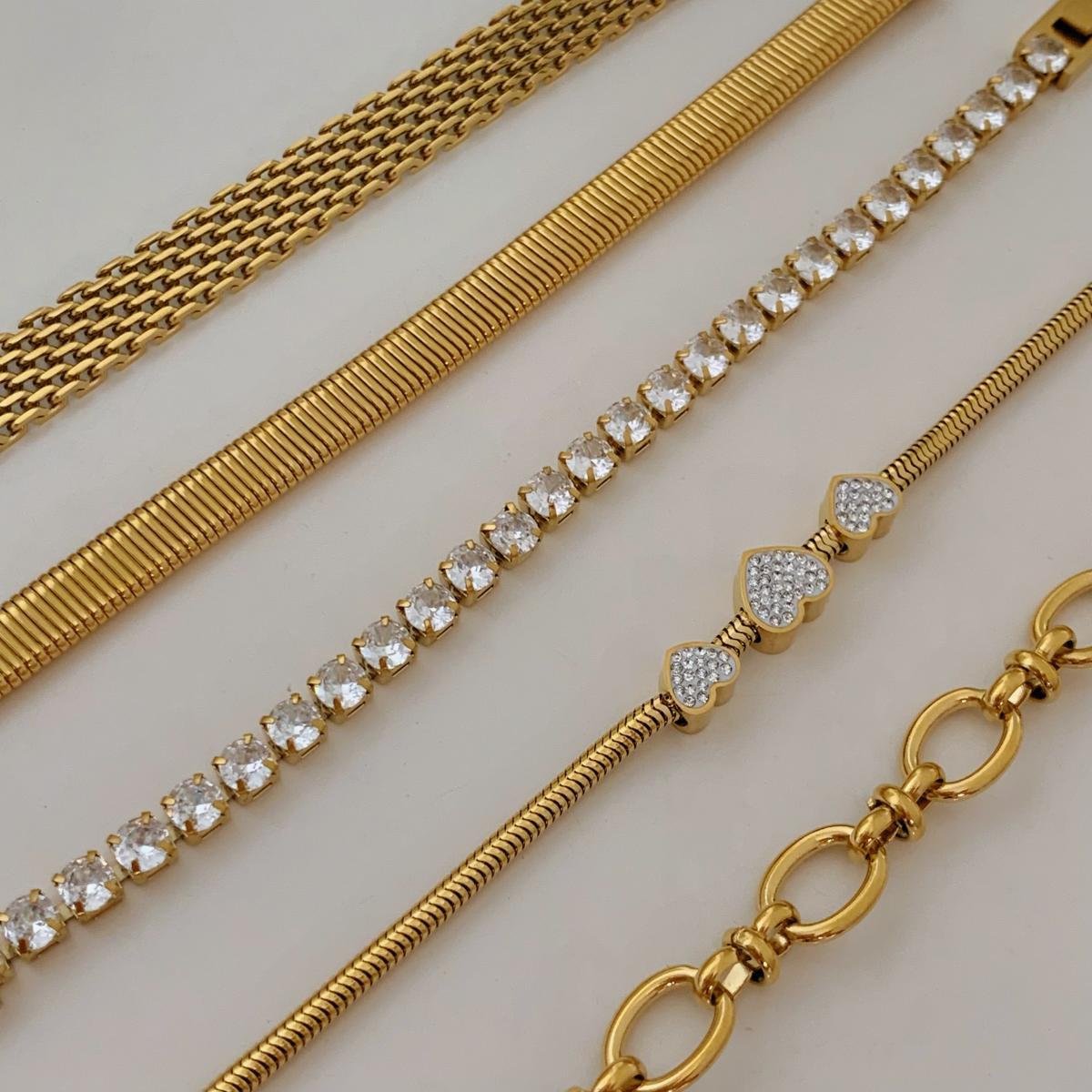 Stylish Retro Silver Crystal Heart Shaped Women's Bracelet Set - 5 Piece Fashion Geometry Adjustable Infinite Symbol Jewelry - Image 10