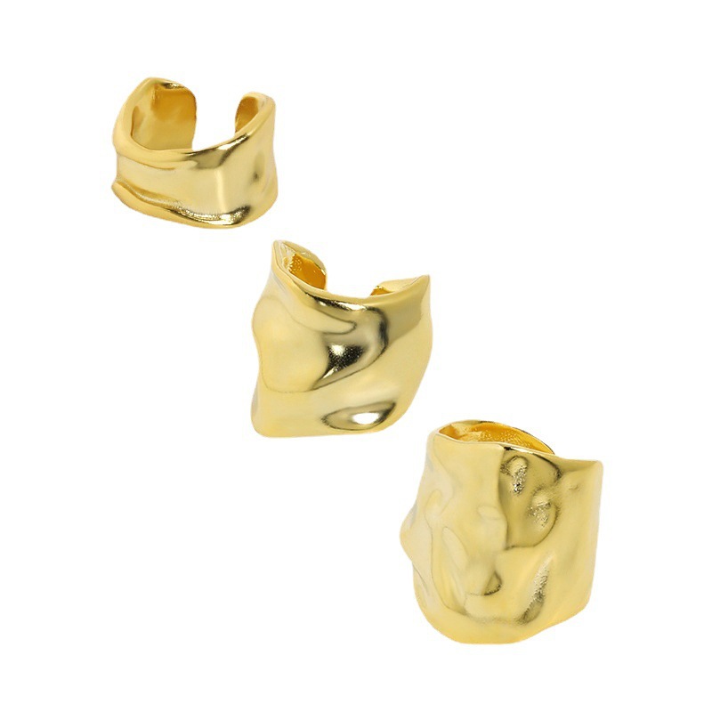 Stylish Minimalist Irregular Concave-Convex Sterling Silver Ear Clip - Image 8