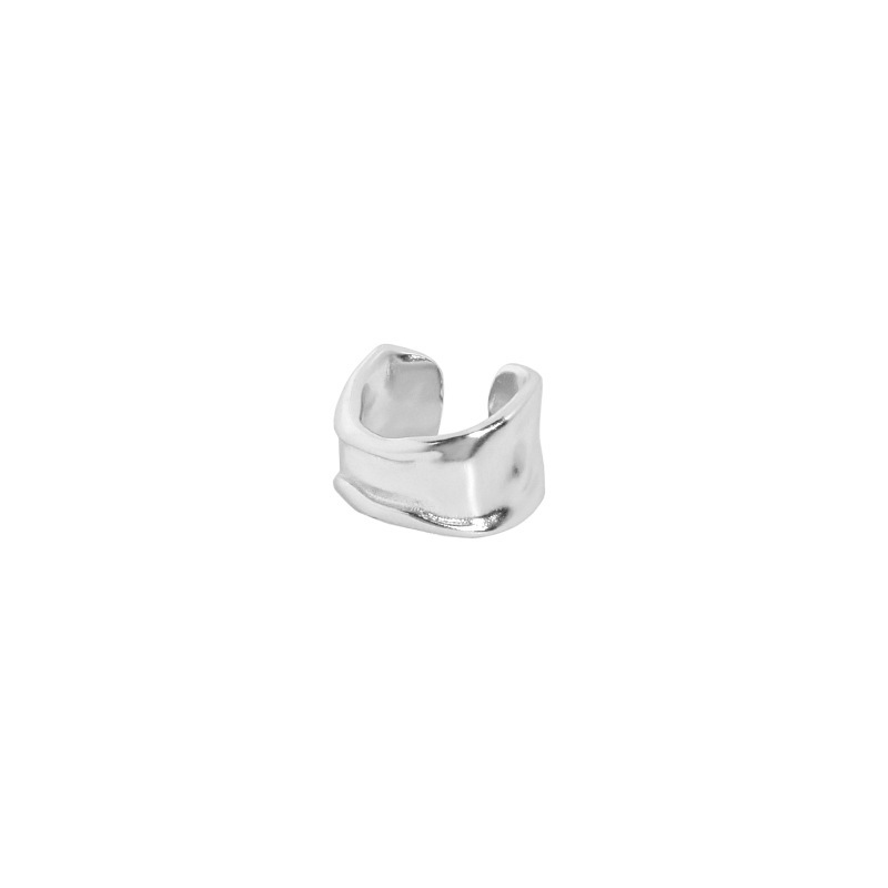 Stylish Minimalist Irregular Concave-Convex Sterling Silver Ear Clip - Image 11