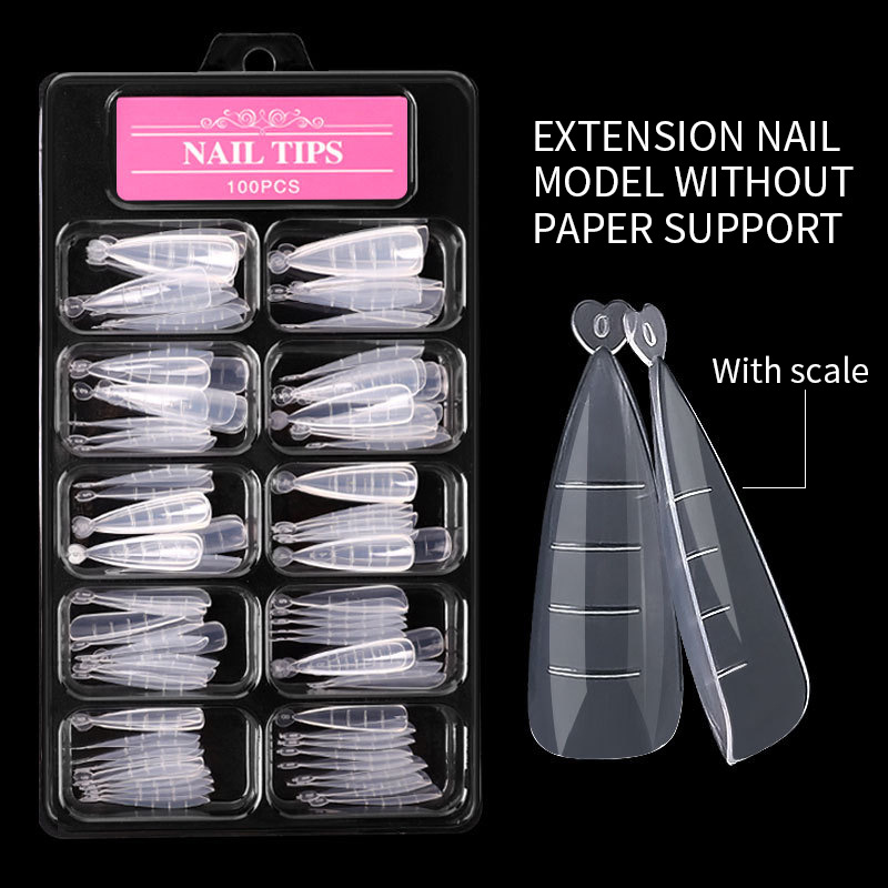 Ultra-thin Nail Art Sheets - 100 Non-marking Water Drop Pointed Ballet Coffin Trapezoid Sheets with Scale - Image 4
