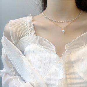 Elegant Ancient Stacked Double-layer Pearl Necklace for Women
