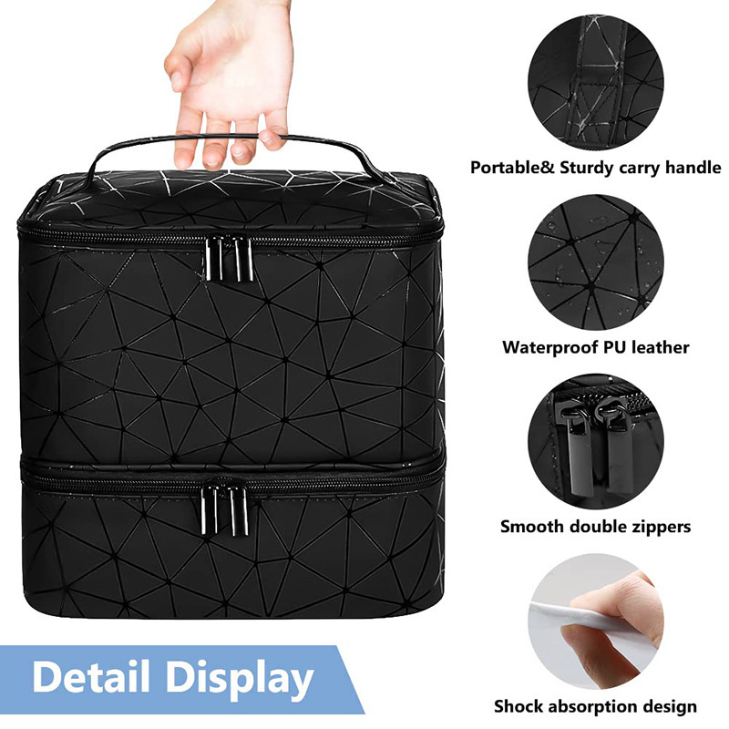 Waterproof Double-Layer Portable Nail Polish Storage Bag for Easy Organization - Image 6