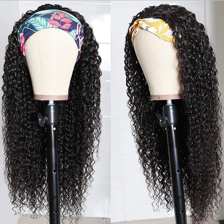 Europe, America, African Small Curly Black Fluffy Chemical Fiber Hair Wig with Headgear - Image 5