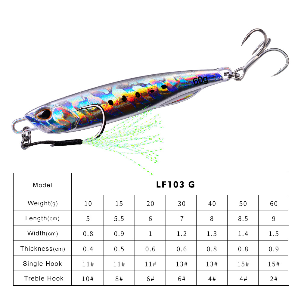 Luya Bait Luminous Submerged Tossing Lure - Iron Plate Fish Lead with Treble Hook - Image 4