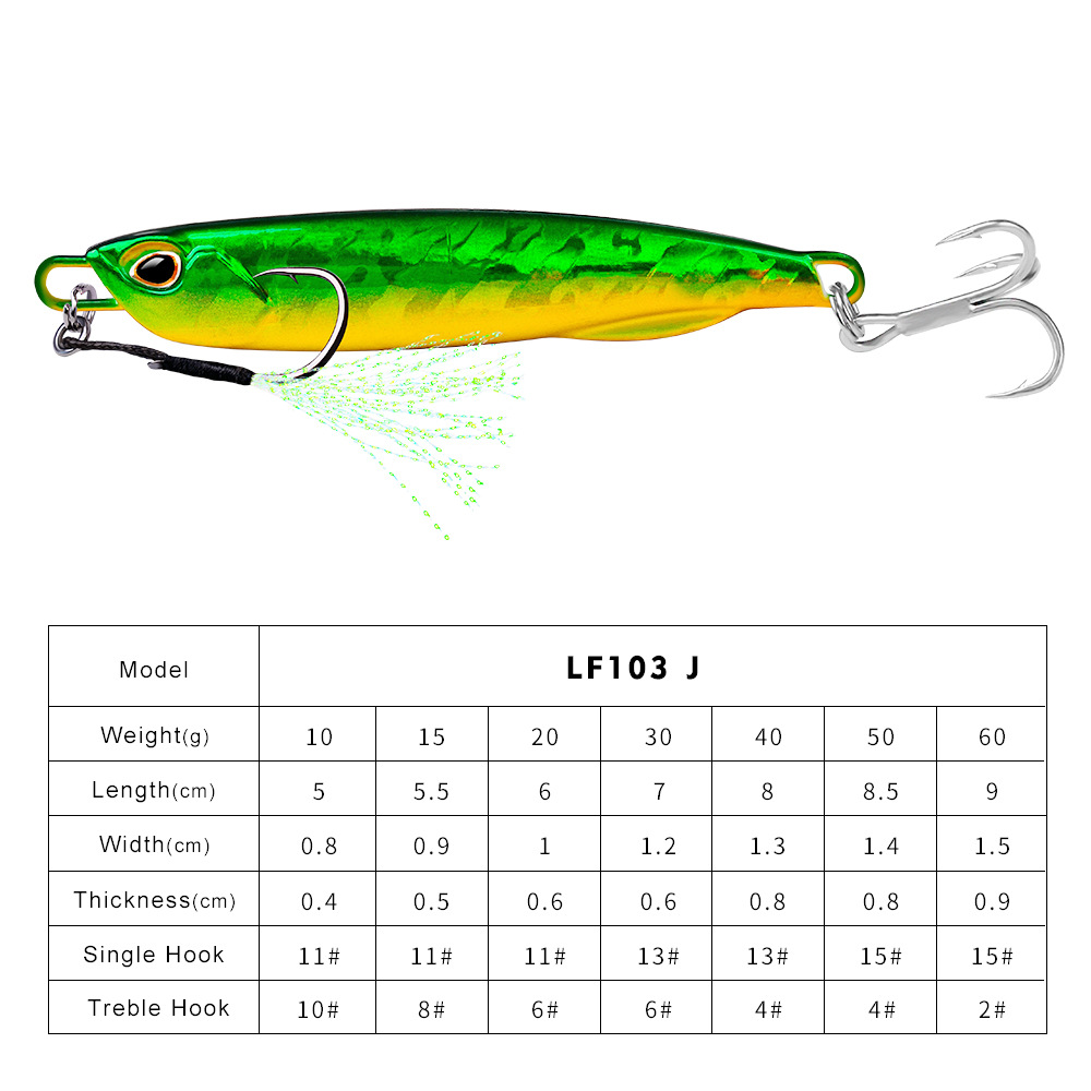 Luya Bait Luminous Submerged Tossing Lure - Iron Plate Fish Lead with Treble Hook - Image 7