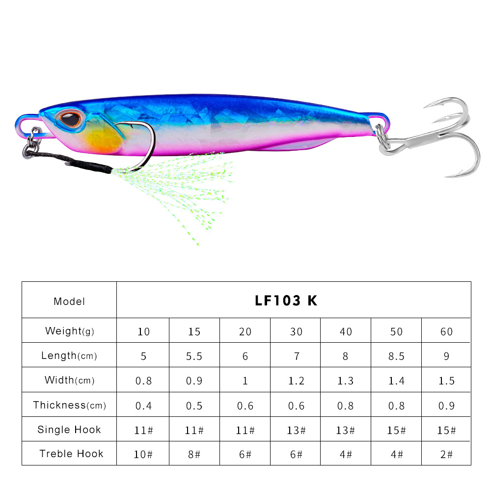 Luya Bait Luminous Submerged Tossing Lure - Iron Plate Fish Lead with Treble Hook - Image 8