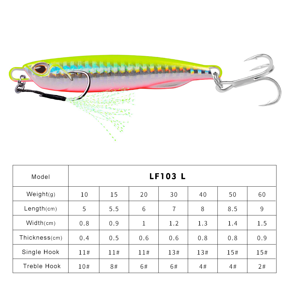 Luya Bait Luminous Submerged Tossing Lure - Iron Plate Fish Lead with Treble Hook - Image 9