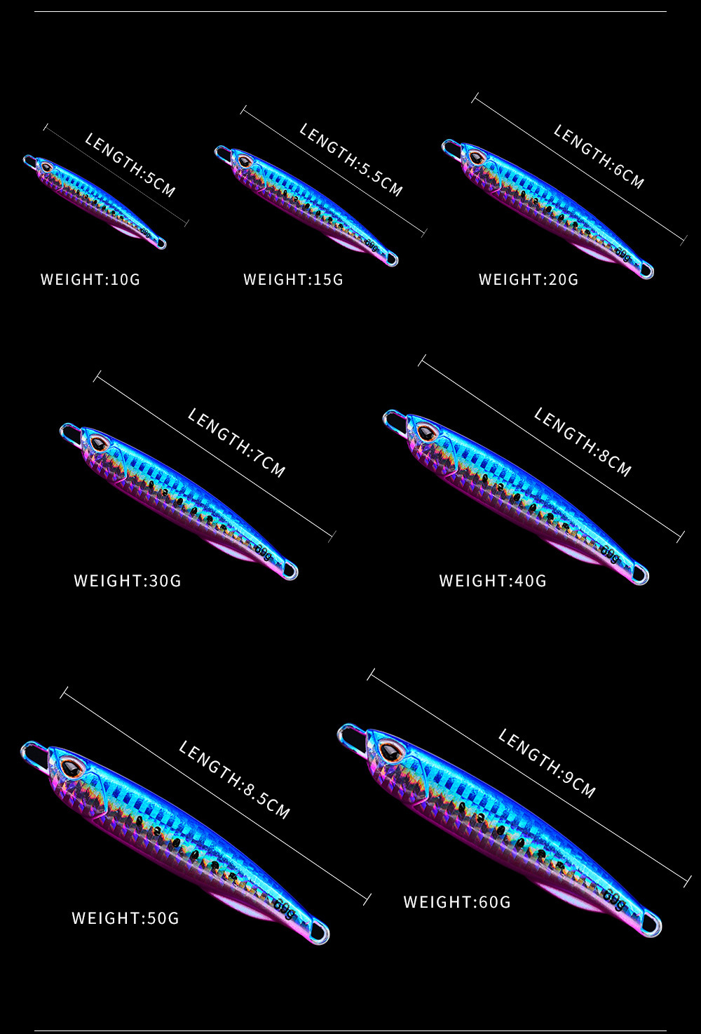 Luya Bait Luminous Submerged Tossing Lure - Iron Plate Fish Lead with Treble Hook - Image 12