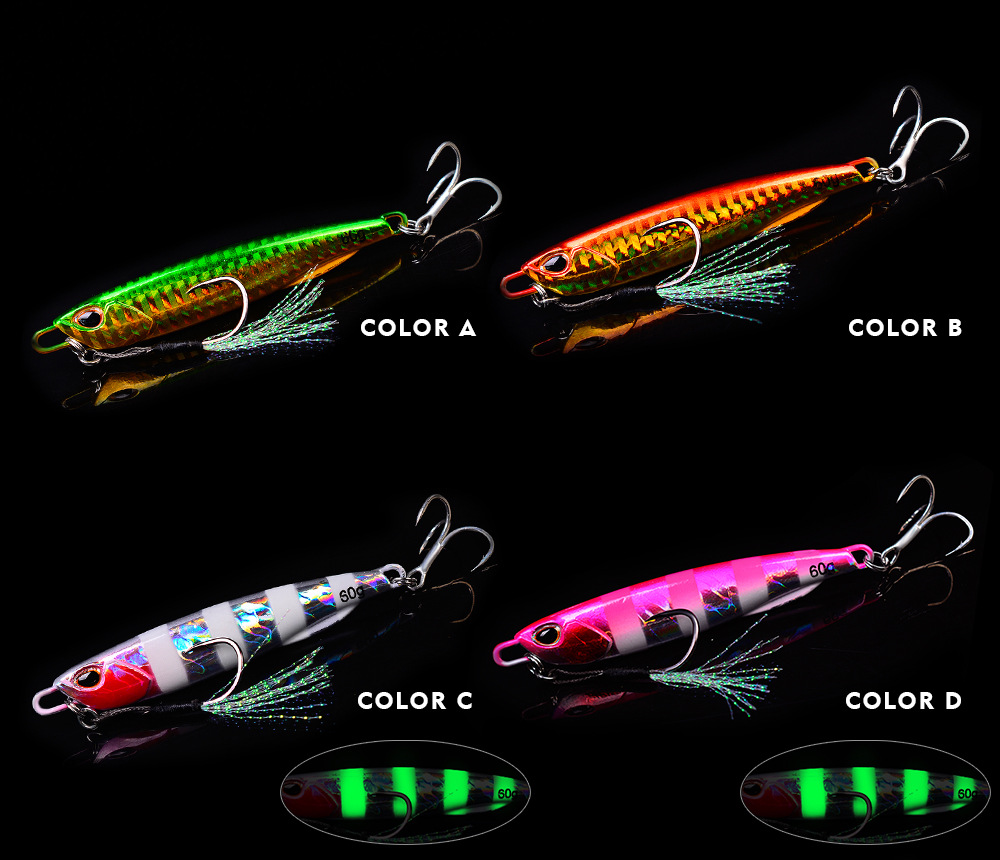 Luya Bait Luminous Submerged Tossing Lure - Iron Plate Fish Lead with Treble Hook - Image 13