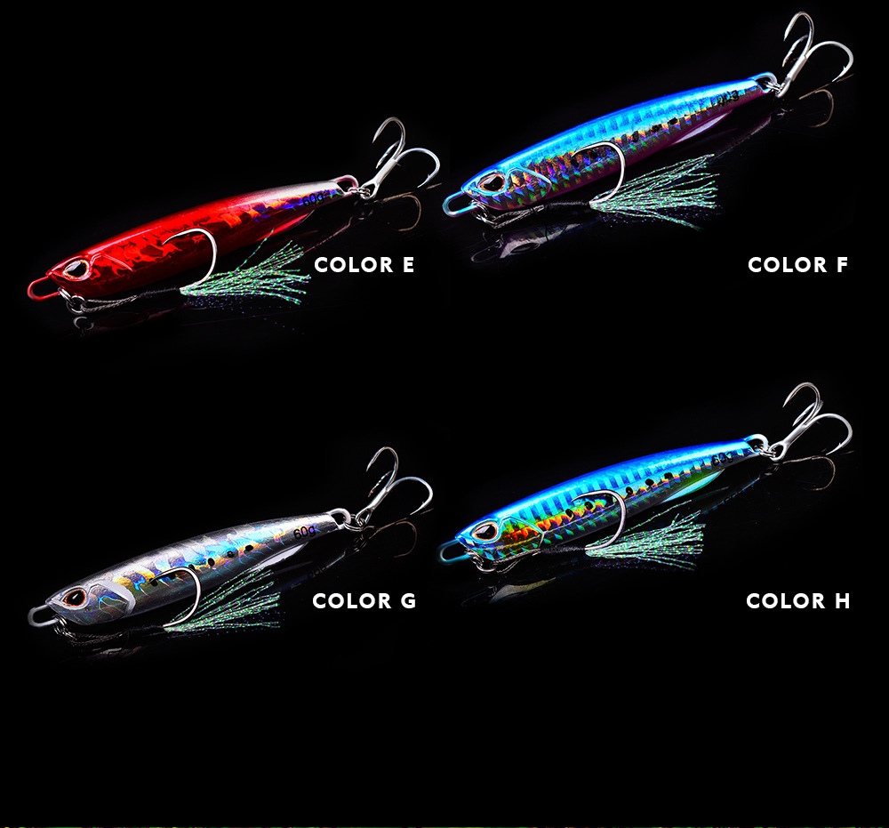 Luya Bait Luminous Submerged Tossing Lure - Iron Plate Fish Lead with Treble Hook - Image 14