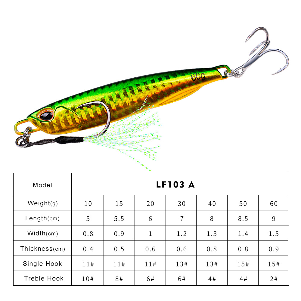 Luya Bait Luminous Submerged Tossing Lure - Iron Plate Fish Lead with Treble Hook - Image 23