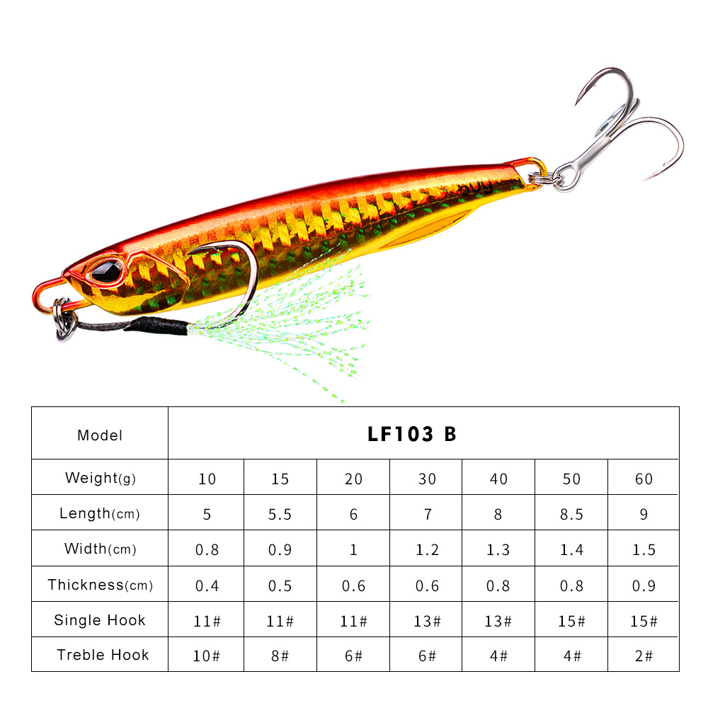 Luya Bait Luminous Submerged Tossing Lure - Iron Plate Fish Lead with Treble Hook - Image 24