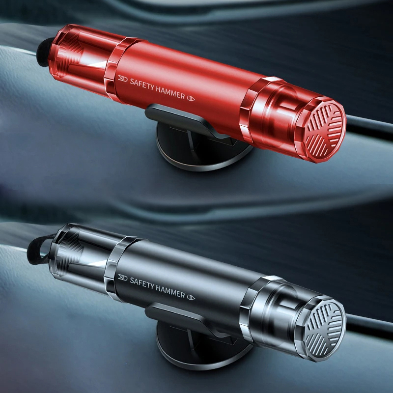 2-in-1 Car Safety Hammer: High Hardness Tungsten Steel Window Glass Breaker & Seat Belt Cutter Emergency Rescue Tool with Base - Image 6