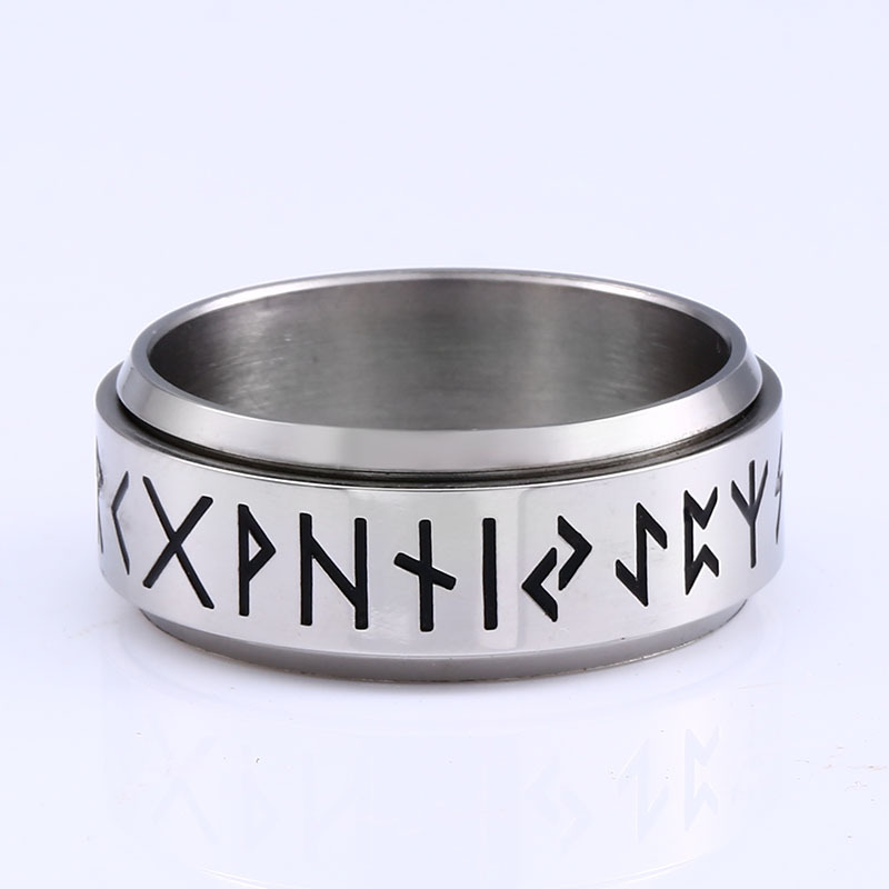 Stylish Korean Fashion Rotatable Titanium Steel Ring for Trendy Looks