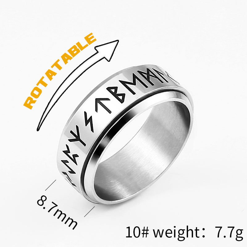 Stylish Korean Fashion Rotatable Titanium Steel Ring for Trendy Looks - Image 3