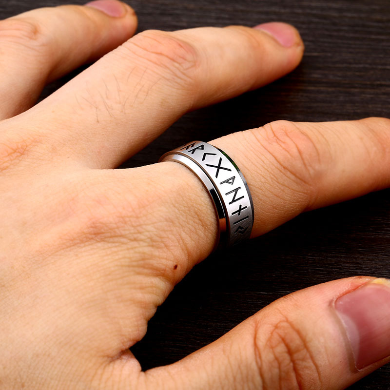 Stylish Korean Fashion Rotatable Titanium Steel Ring for Trendy Looks - Image 4
