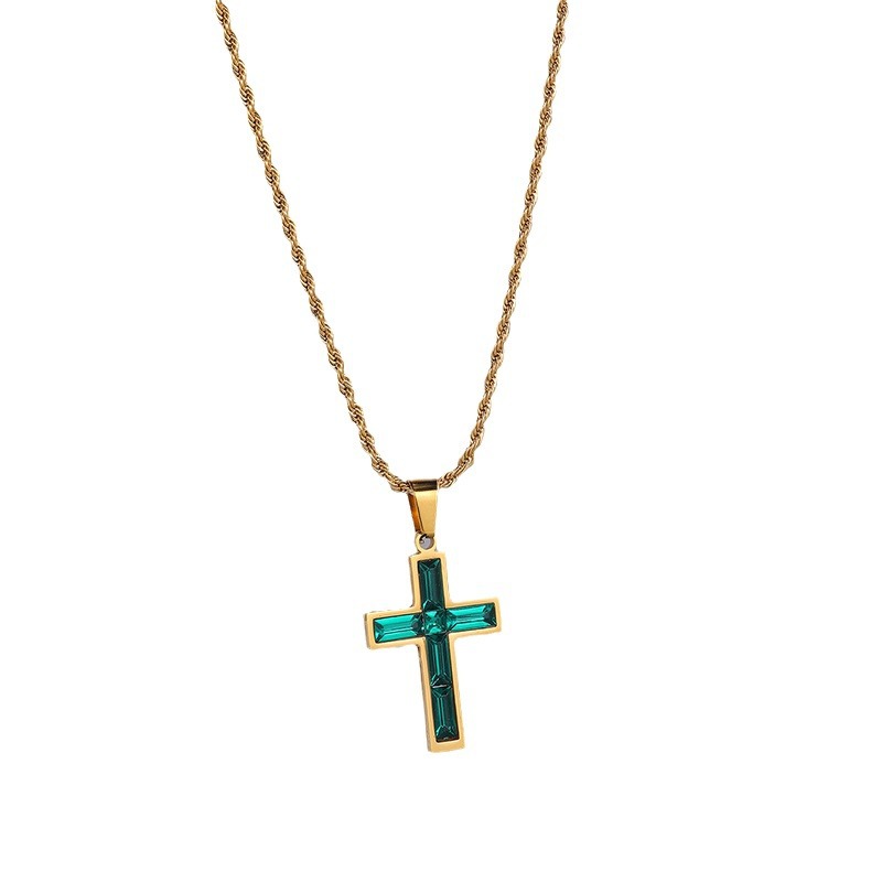 Stylish European and American-Inspired Diamond Cross Necklace - Unique Fashion Jewelry with No Color Fading - Image 11