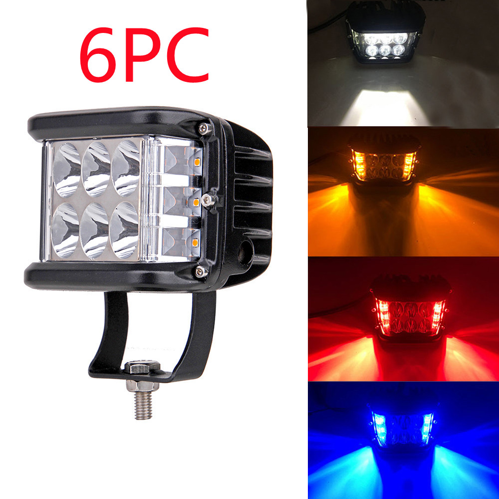 Versatile Two-Color Yellow Three-Sided Work Light for Cars - Image 2