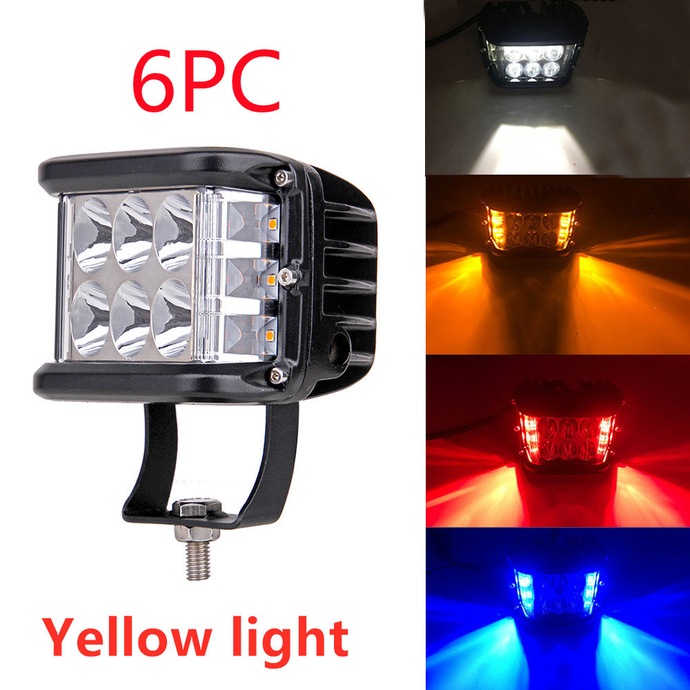 Versatile Two-Color Yellow Three-Sided Work Light for Cars - Image 5
