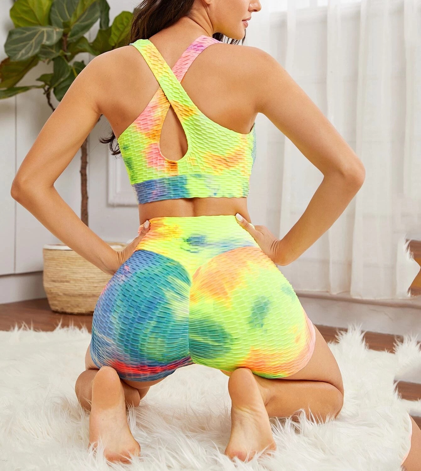 3D Tie-Dye Yoga Shorts and Vest Set for Ultimate Exercise Comfort - Image 5