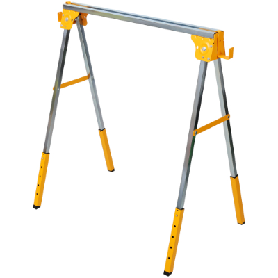 2PACK Adjustable Height Folding Sawhorses, Portable Heavy Duty Steel for Garage & Workshop, Fully Assembled - Image 4