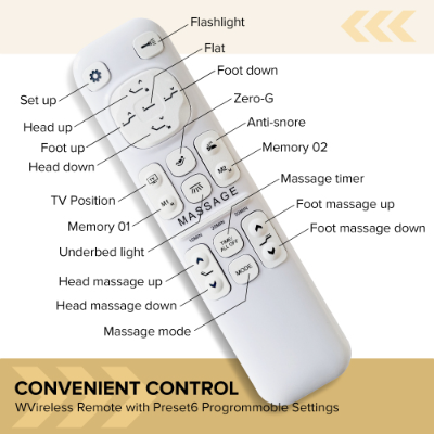 Adjustable Twin XL Bed Frame with Massage, Wireless Remote, USB Ports, LED Night Light & 4 Height-Adjustable Legs - Easy Assembly - Image 7