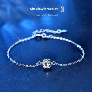 925 Sterling Silver Six-Claw Bracelet - Elegant Ornament for Any Occasion