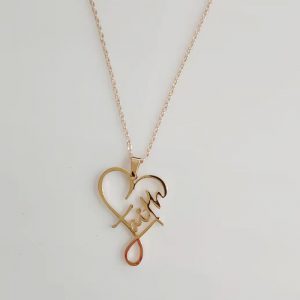 Stylish European and American Heart of Faith Pendant Necklace - A Symbol of Belief