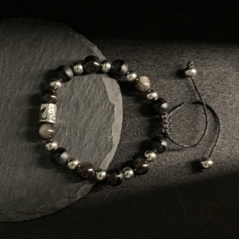 Stylish Silver Stone Bracelet for Men and Women in Durable Stainless Steel - Image 2