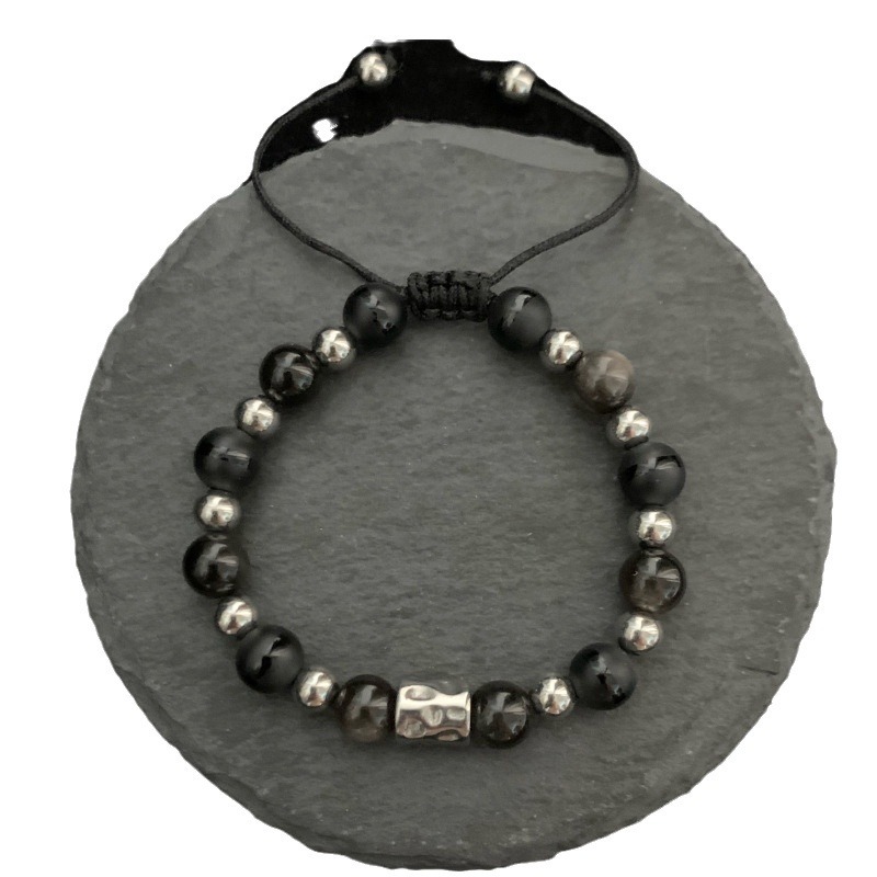 Stylish Silver Stone Bracelet for Men and Women in Durable Stainless Steel - Image 5