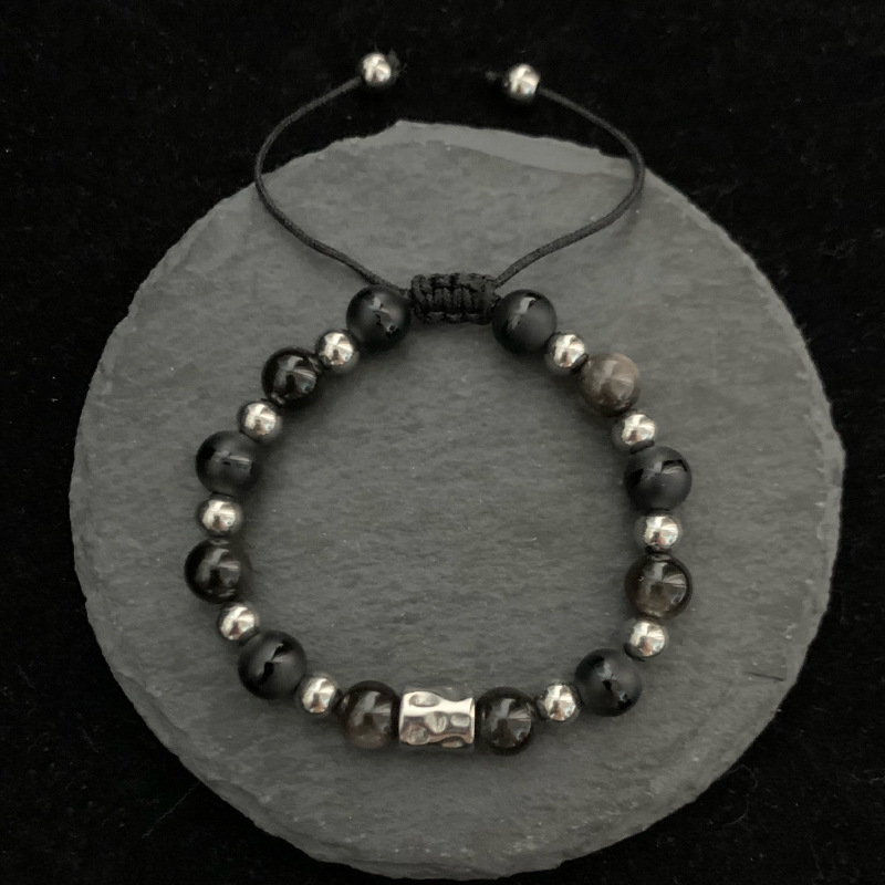 Stylish Silver Stone Bracelet for Men and Women in Durable Stainless Steel - Image 6