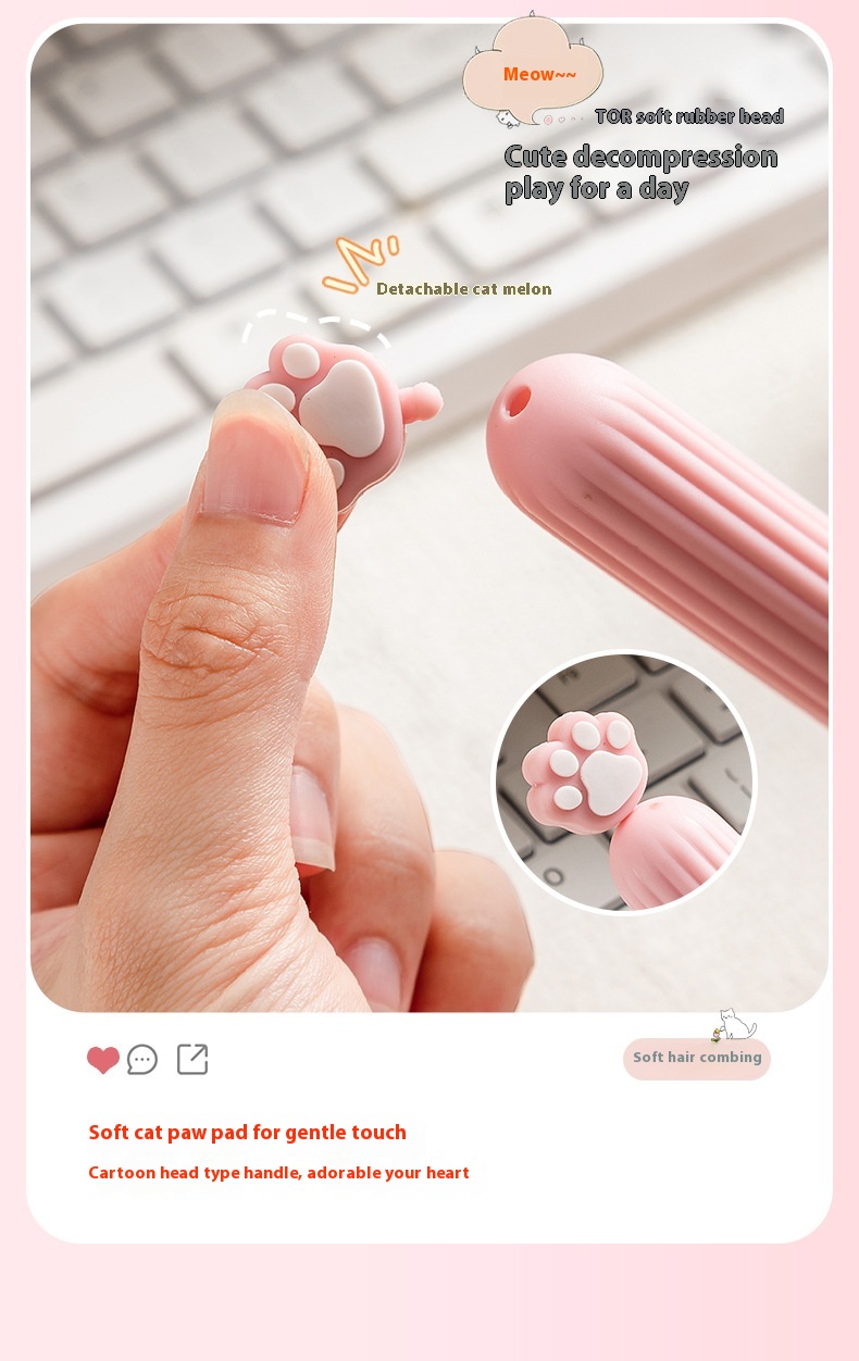 Adorable Cartoon Cat's Paw Series Small Hair Comb for Easy Styling - Image 9