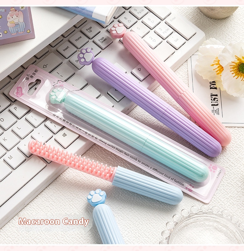 Adorable Cartoon Cat's Paw Series Small Hair Comb for Easy Styling - Image 14