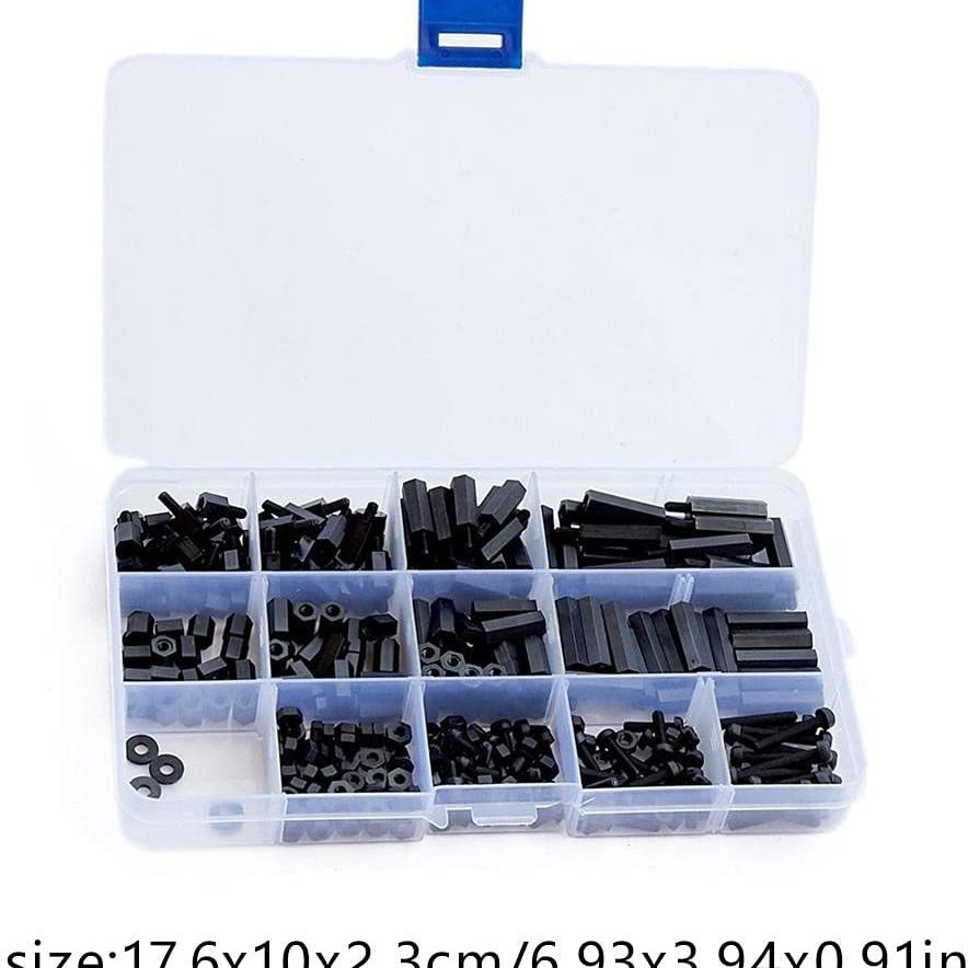 Black M3 Plastic Nylon Screw Nut Hex Isolation Column Gasket Set - Image 4