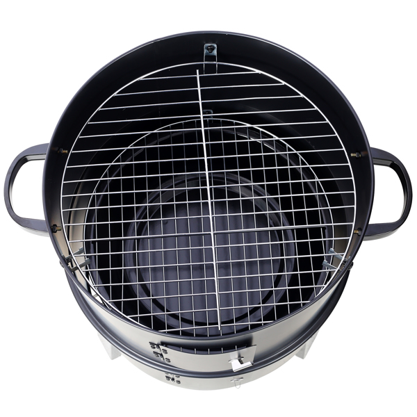 Portable 16 Inch Charcoal Smoked Grill - Outdoor Vertical Smoker for Camping, Black - Image 2