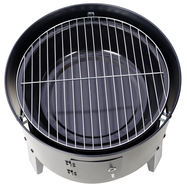 Portable 16 Inch Charcoal Smoked Grill - Outdoor Vertical Smoker for Camping, Black - Image 6