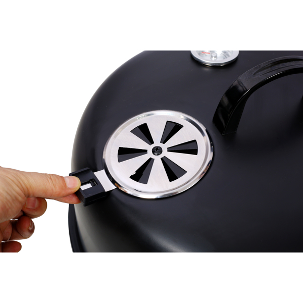 Portable 16 Inch Charcoal Smoked Grill - Outdoor Vertical Smoker for Camping, Black - Image 14